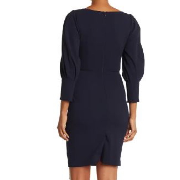 NWT! Vince Camuto Textured Scuba Bodycon Dress In Navy - Picture 3 of 7